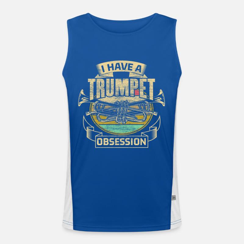 Trumpet Brass Band Gift Idea Men's Functional Contrast Tank Top 