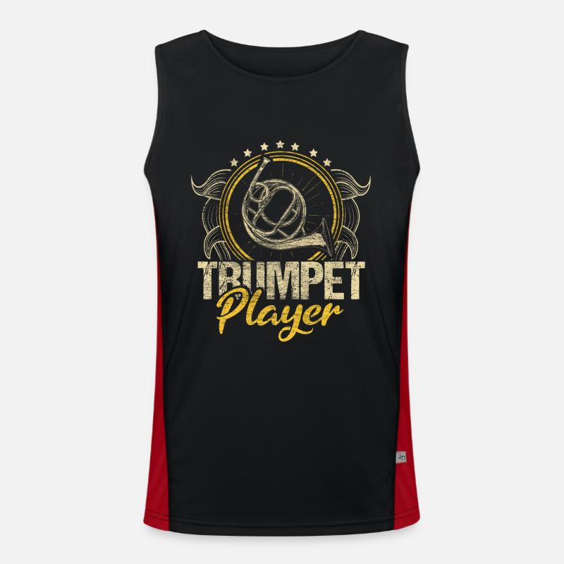 Trompete Trompeter Geschenkidee Funktionelles Kontrast-Tank Top für Männer 