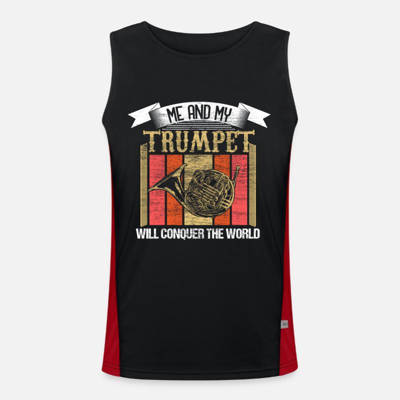 Trompete Trompeter Orchester Geschenkidee Funktionelles Kontrast-Tank Top für Männer 
