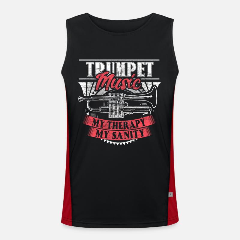 Trompete Trompeter Konzert Geschenk Funktionelles Kontrast-Tank Top für Männer 