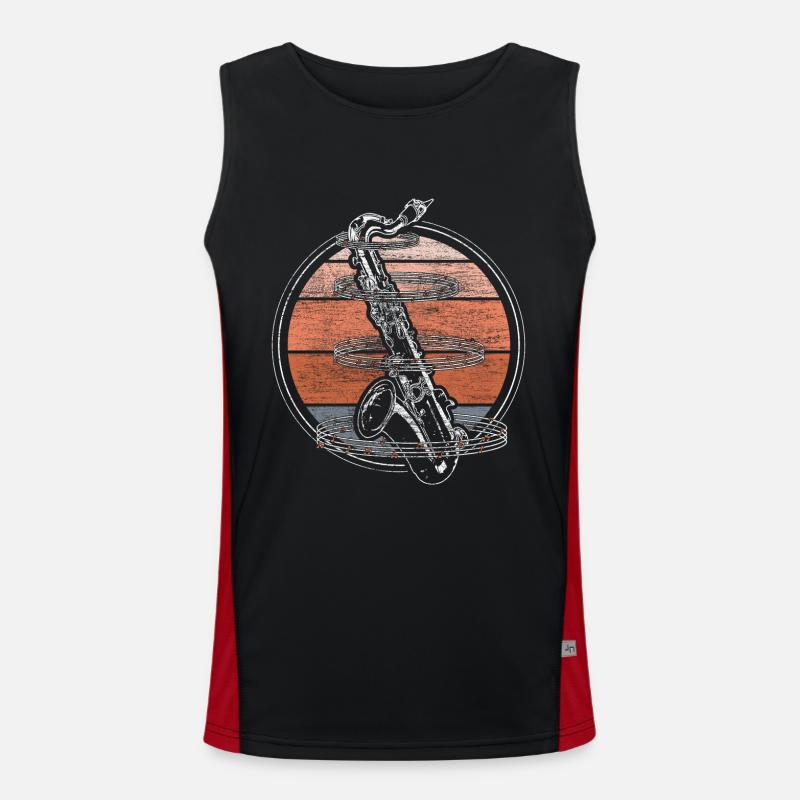 Saxophon Instrument Band Geschenk Funktionelles Kontrast-Tank Top für Männer 