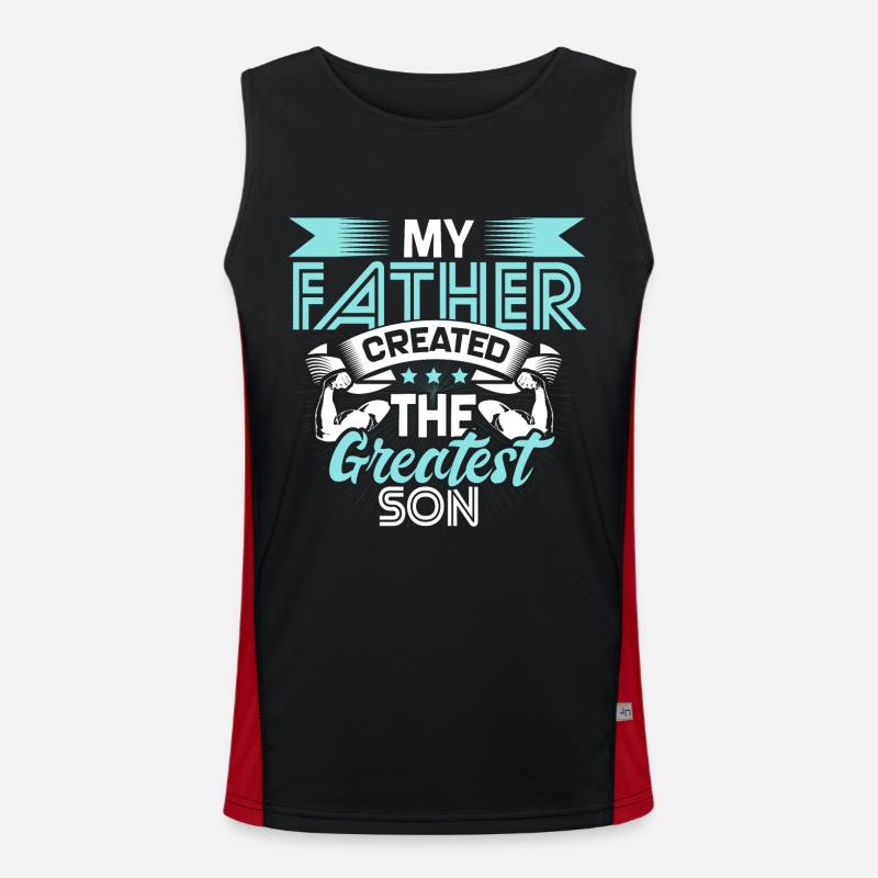 Best Son Gift - Men's Functional Contrast Tank Top  - black/red