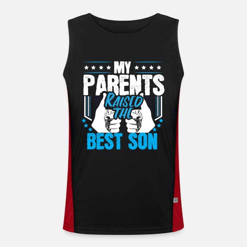 Best Son Boy Gift - Men's Functional Contrast Tank Top  - black/red