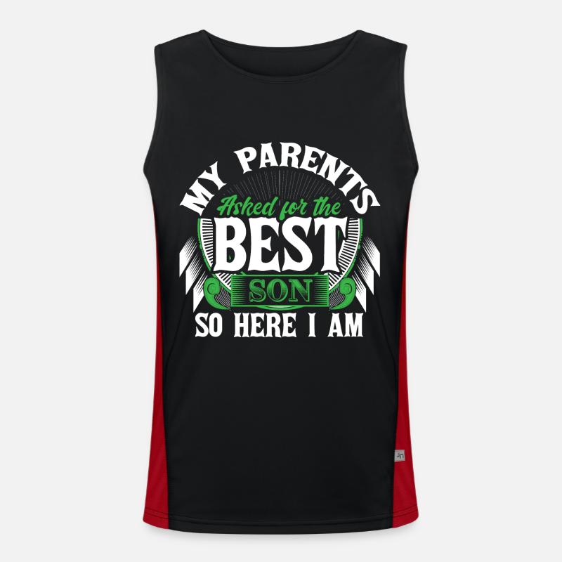 Bester Sohn Mutter Geschenk Funktionelles Kontrast-Tank Top für Männer 