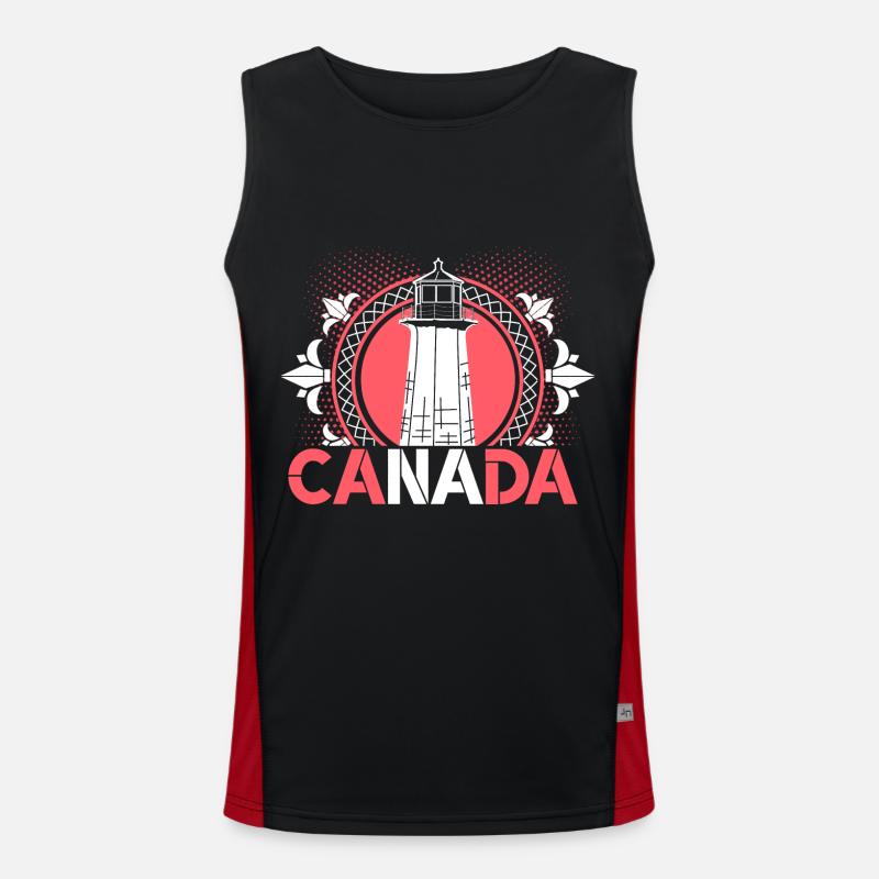 Canada Maple Leaf - Men's Functional Contrast Tank Top  - black/red