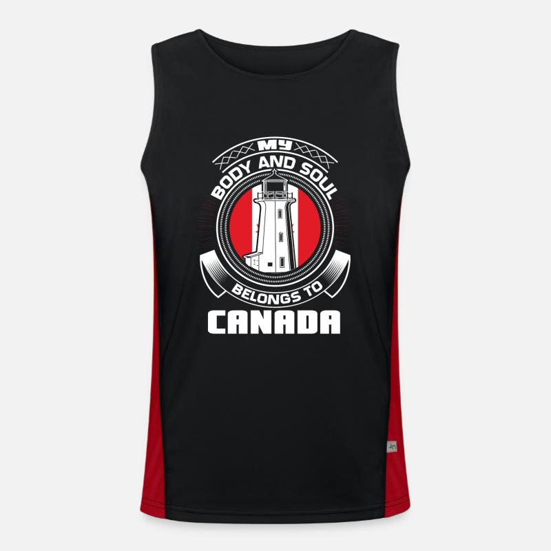 Canada Maple Flag - Men's Functional Contrast Tank Top  - black/red