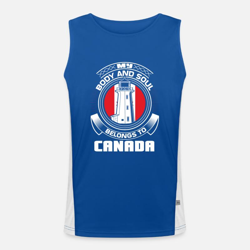Canada Maple Flag Men's Functional Contrast Tank Top 