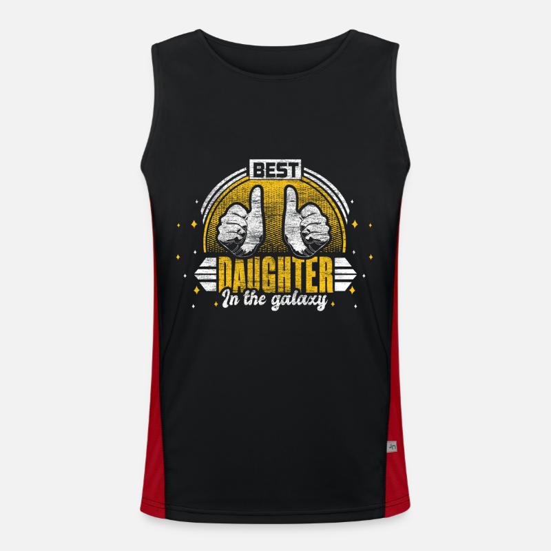 Beste Tochter Vater Geschenkidee Funktionelles Kontrast-Tank Top für Männer 