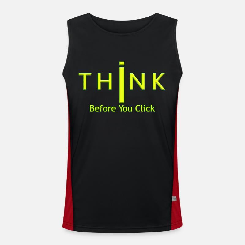 Think before think before quotes funny meme popular Men's Functional Contrast Tank Top 