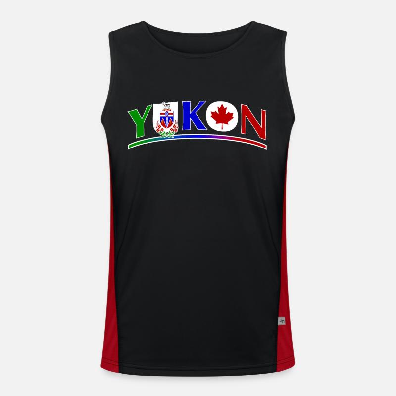 YUKON Staat mit Flagge Funktionelles Kontrast-Tank Top für Männer 