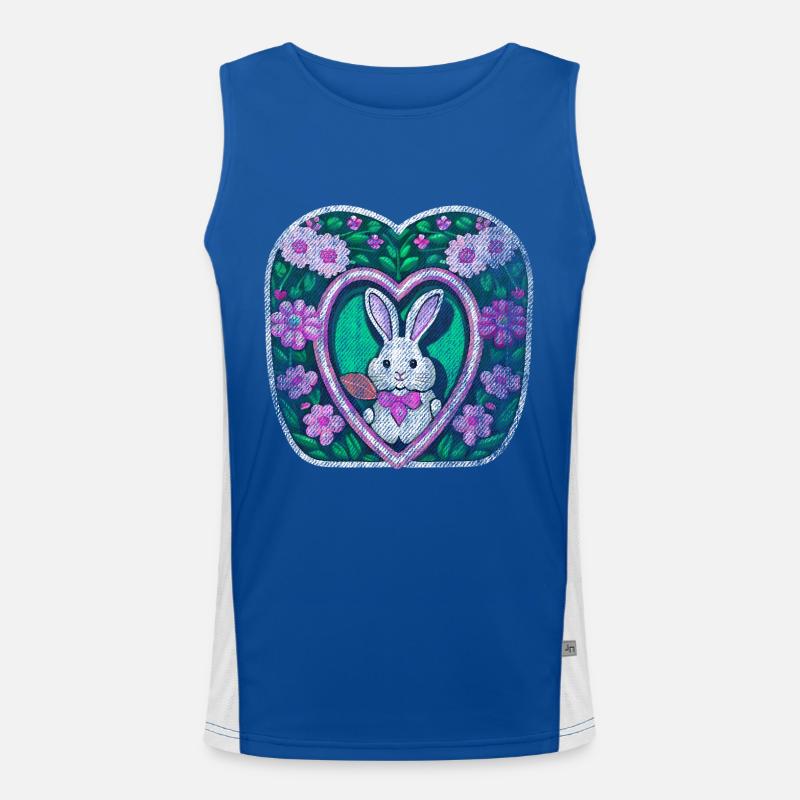 retro Used-look Osterhase klassisch Funktionelles Kontrast-Tank Top für Männer 
