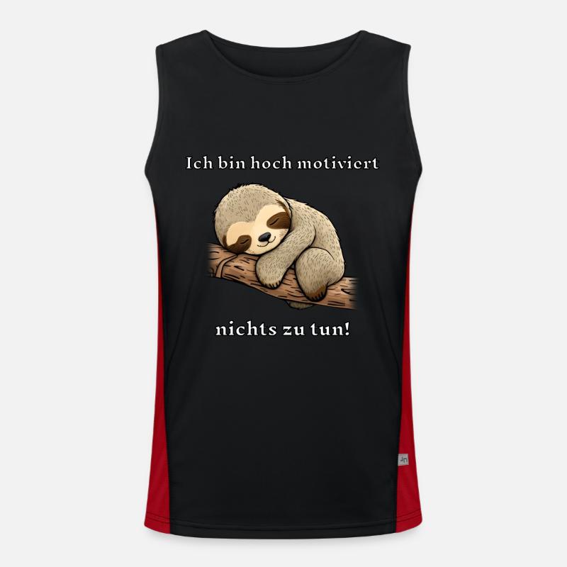 cute sloth sleeps gift idea Men's Functional Contrast Tank Top 