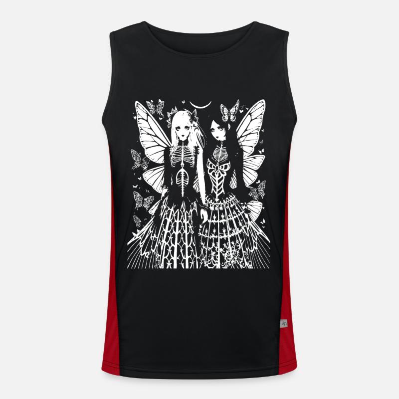 Fairycore Esthétique Squelette Fée Goth Gothique G Débardeur respirant contrasté Homme 