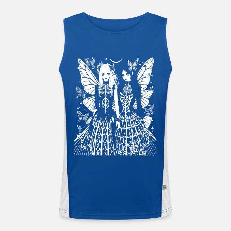 Fairycore Ästhetik Grunge Skelett Fee Goth G Funktionelles Kontrast-Tank Top für Männer 