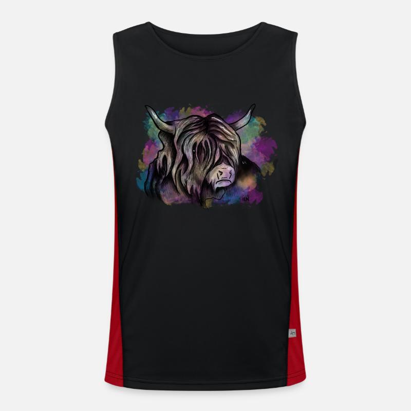 Schottischer Highlander Funktionelles Kontrast-Tank Top für Männer 