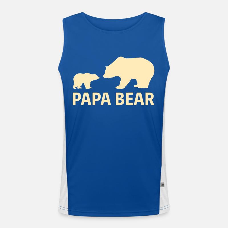 Papa Bear Humor Gift Men's Functional Contrast Tank Top 