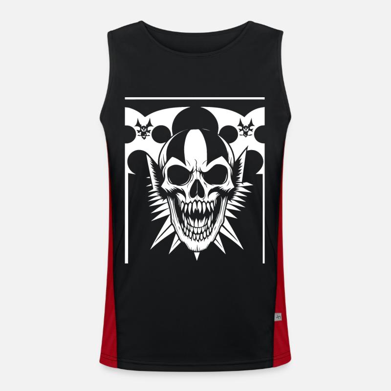Horror Schädel Schädel Kunst Schädel Gothic Heavy Metal Funktionelles Kontrast-Tank Top für Männer 