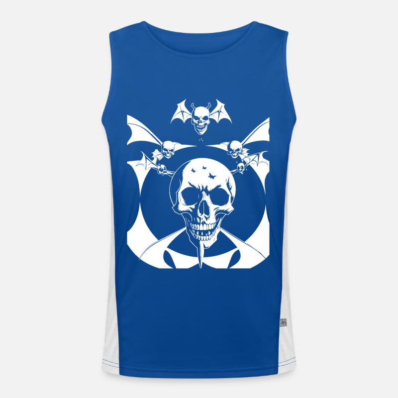 Horror Schädel Schädel Kunst Schädel Gothic Heavy Metal Funktionelles Kontrast-Tank Top für Männer 