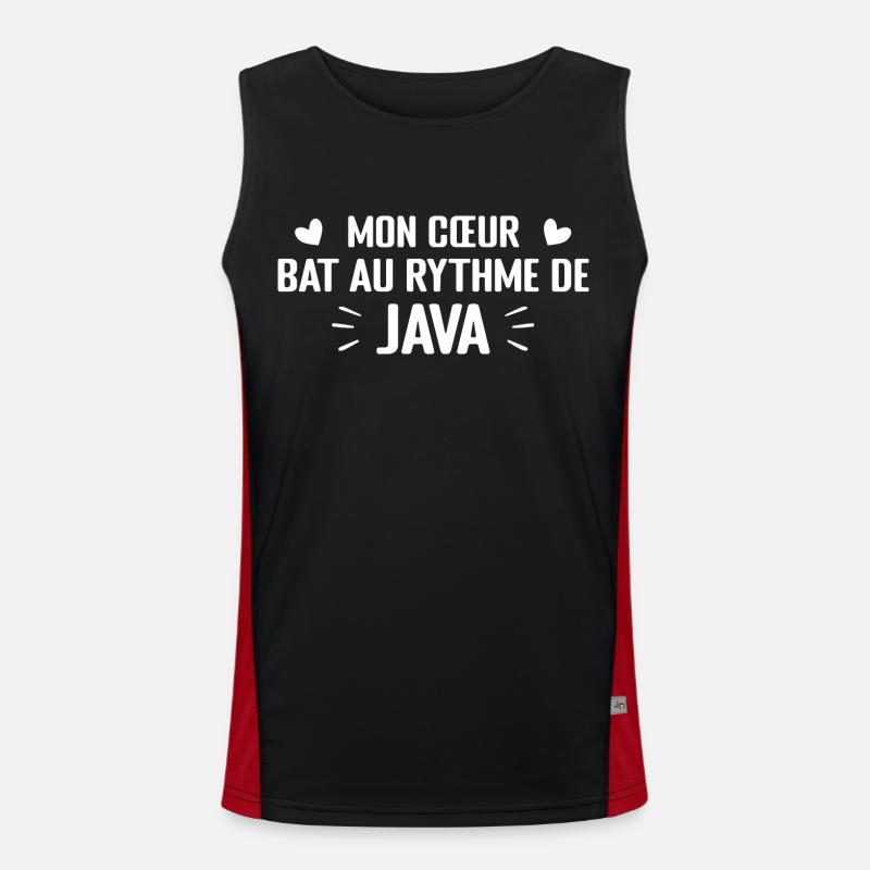 Mon Cœur Bat Au Rythme De Java Débardeur respirant contrasté Homme 