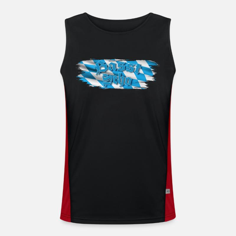 Basst scho Funktionelles Kontrast-Tank Top für Männer 