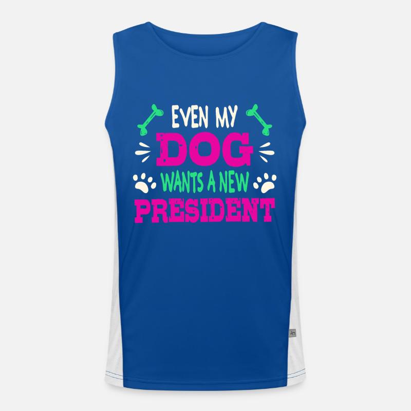 Sogar mein Hund möchte einen neuen Präsidenten Funktionelles Kontrast-Tank Top für Männer 
