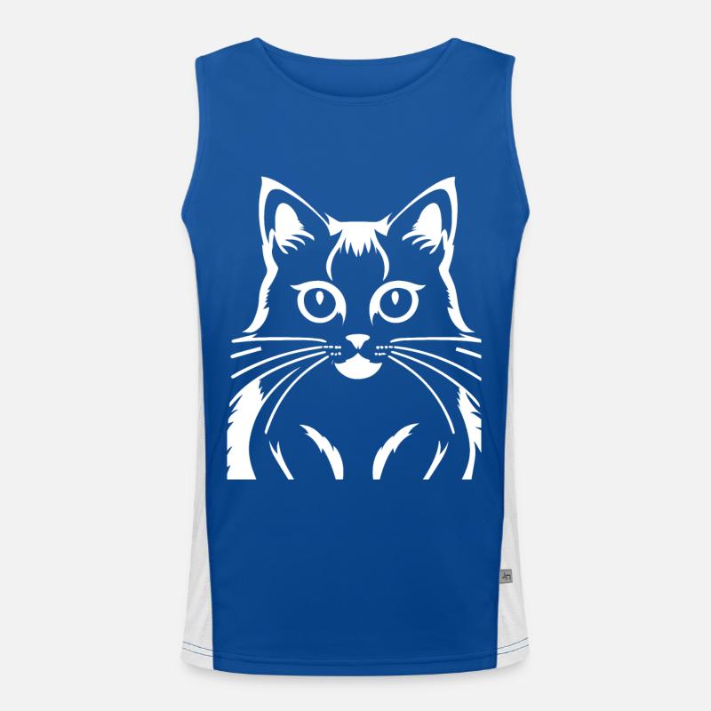 Drôle de chat Silhouette Cheeky Fun Cats Débardeur respirant contrasté Homme 