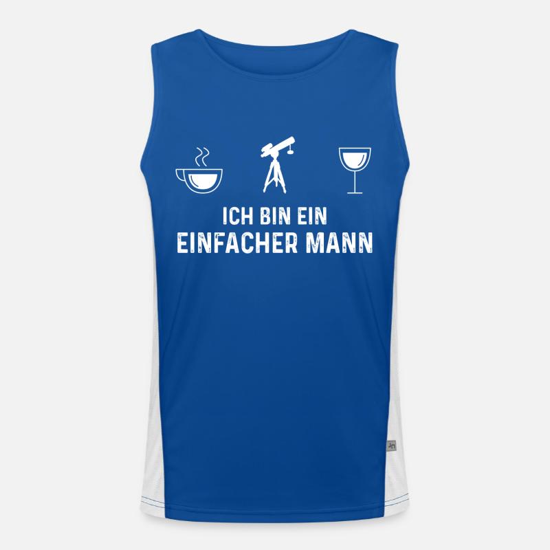 Ich Bin Ein Einfacher Mann - Weinastronomie - Funktionelles Kontrast-Tank Top für Männer 