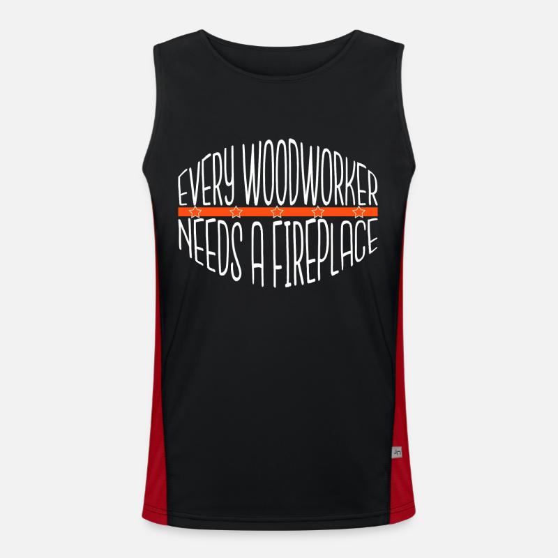 Apprentice Carpenter Funny Tshirts - Men's Functional Contrast Tank Top  - black/red