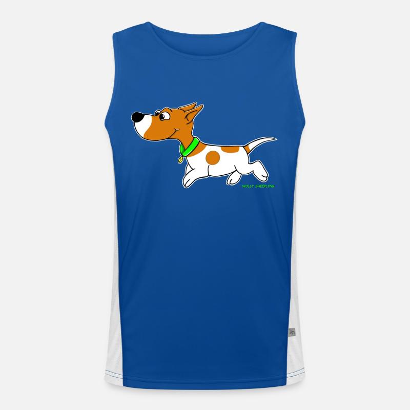 Süßer Jack Russel Comic Wolly Sheepling Gaming Funktionelles Kontrast-Tank Top für Männer 