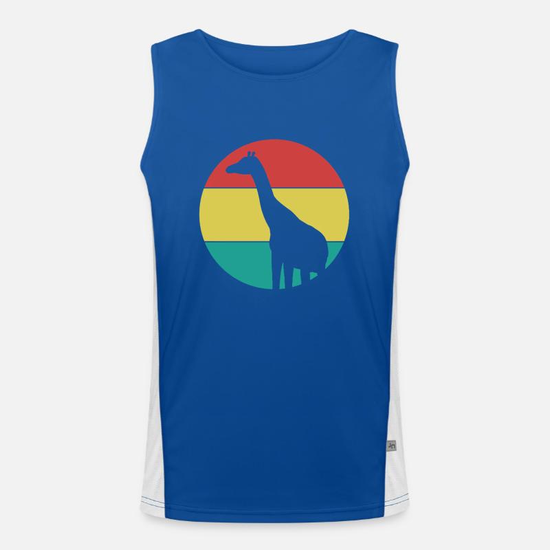 Giraffe in a colored circle Men's Functional Contrast Tank Top 