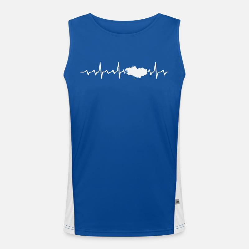 Bretonisches EKG-Elektrokardiogramm Funktionelles Kontrast-Tank Top für Männer 