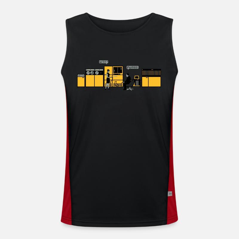 retro computer - Men's Functional Contrast Tank Top  - black/red