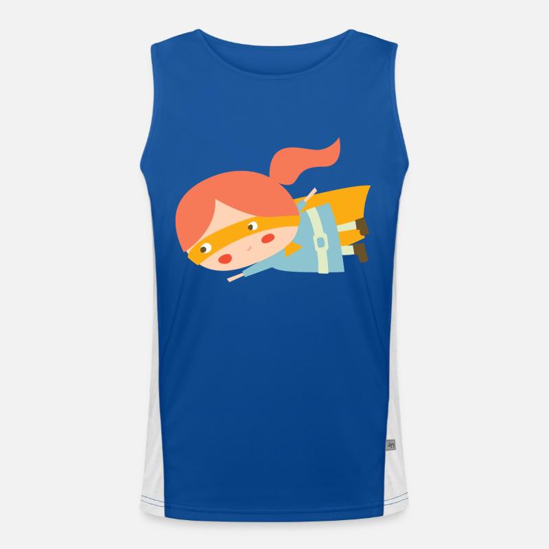 Fliegende Superheldin Funktionelles Kontrast-Tank Top für Männer 