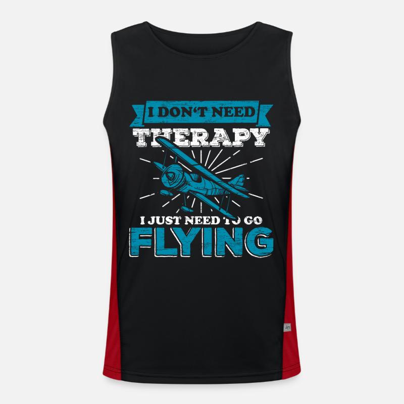Flying pilot plane Men's Functional Contrast Tank Top 