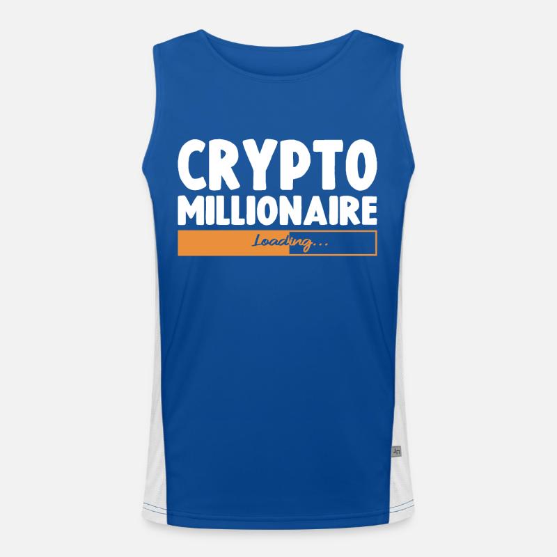 Crypto Millionaire Loading Funny Bitcoin Ethereum Débardeur respirant contrasté Homme 