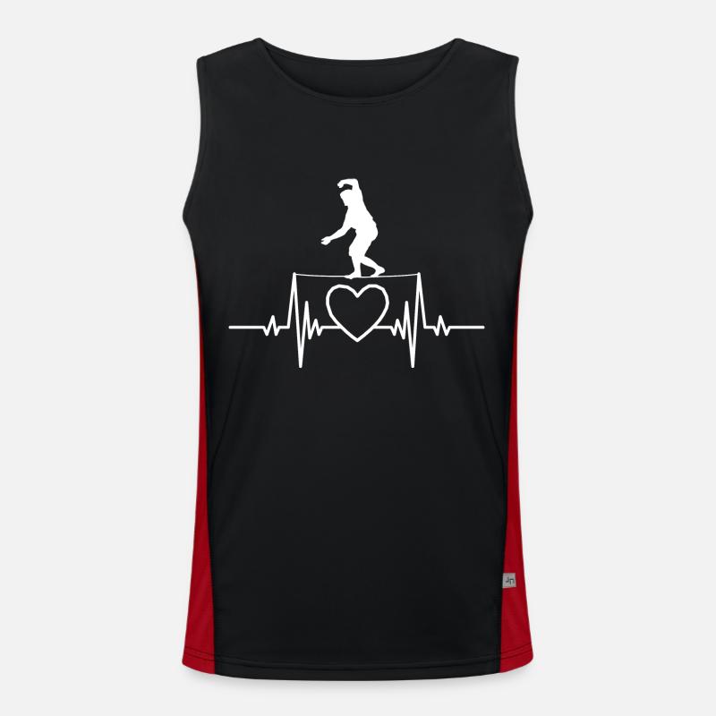 Slackline Tricklining Gift Slackliner - Men's Functional Contrast Tank Top  - black/red