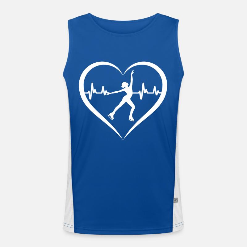 Eiskunstläuferin Eisläuferin Eislauf Herzschlag Funktionelles Kontrast-Tank Top für Männer 