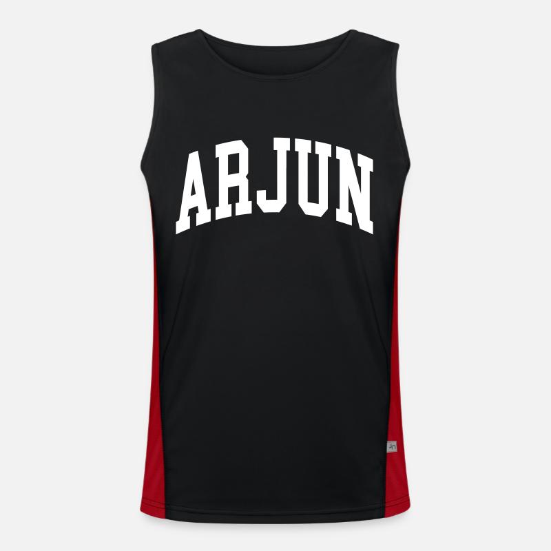 Arjun - Men's Functional Contrast Tank Top  - black/red