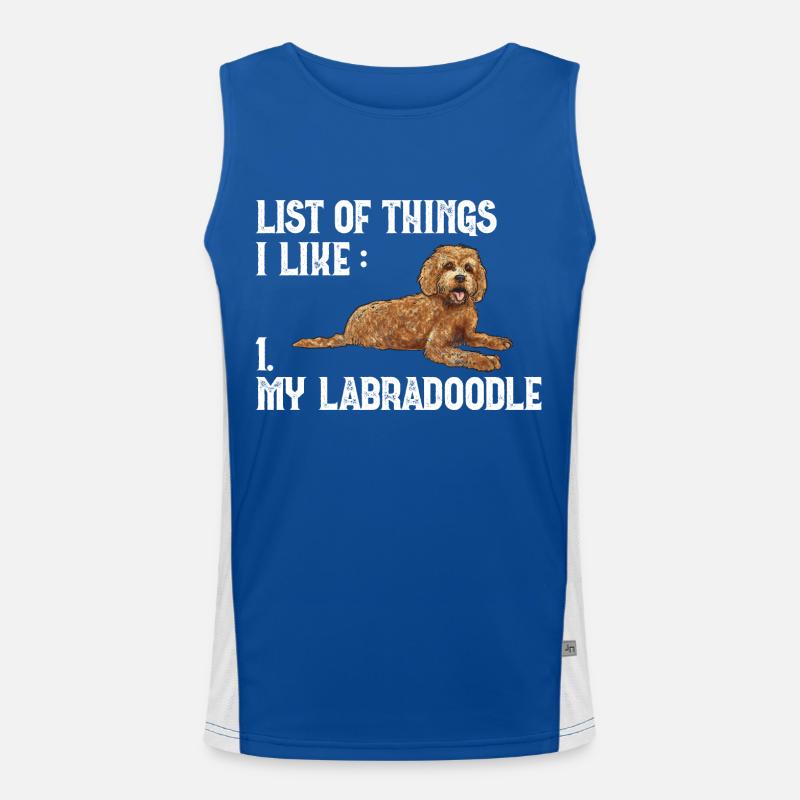 Labradoodle Hund Funktionelles Kontrast-Tank Top für Männer 