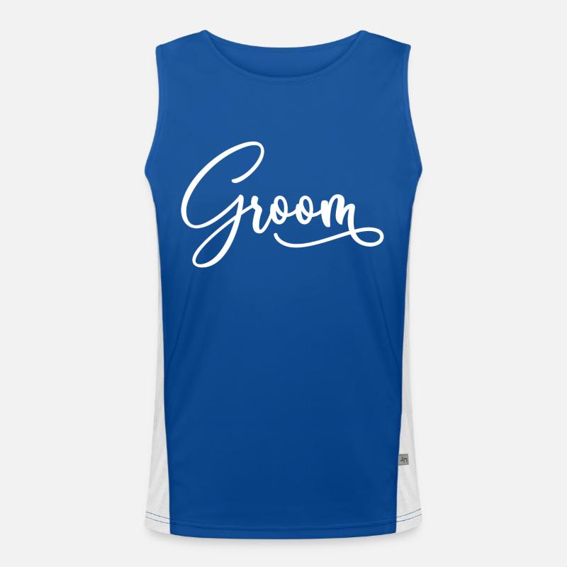 Bräutigam Cool Matching Paar Hochzeitsfeier Ehe Funktionelles Kontrast-Tank Top für Männer 