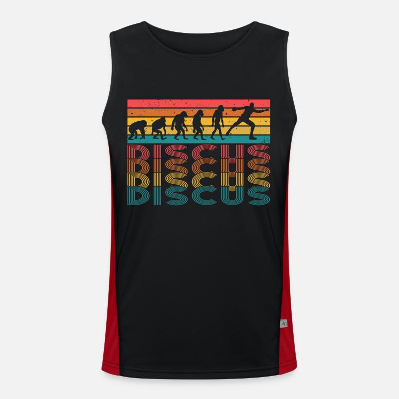 Diskus Athlete Vintage Retro Discus Werfer Funktionelles Kontrast-Tank Top für Männer 