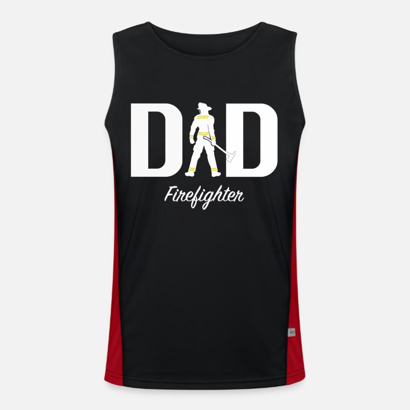 Dad firefighter Men's Functional Contrast Tank Top 