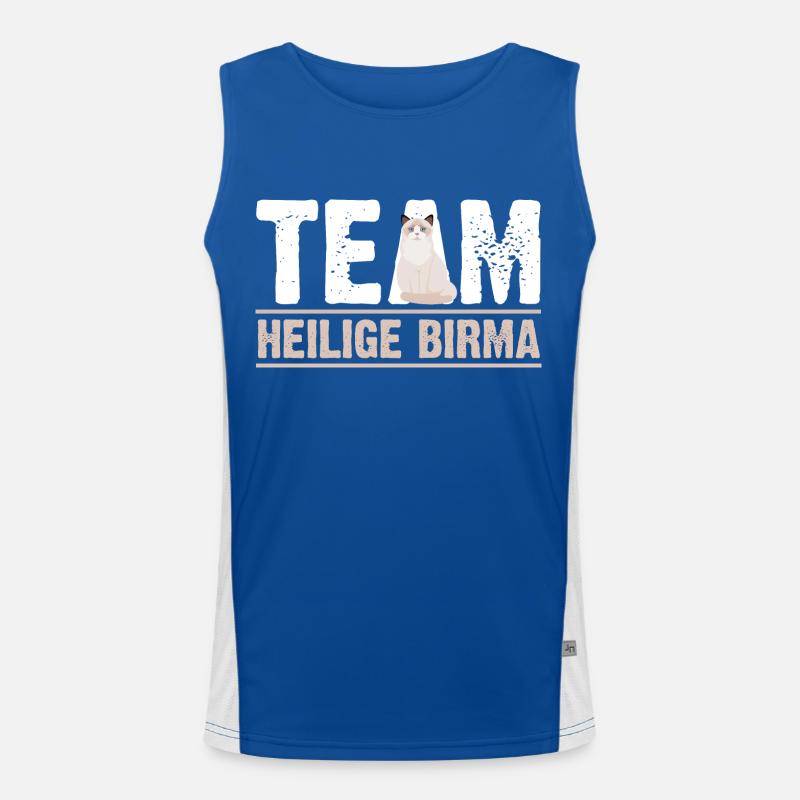 Heilige Birma Katze Funktionelles Kontrast-Tank Top für Männer 