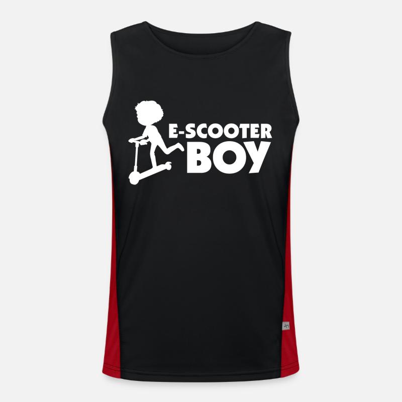 E-Scooter Roller Scooter - Men's Functional Contrast Tank Top  - black/red