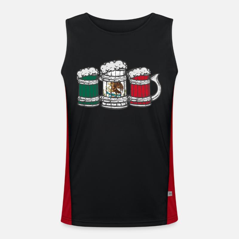 Drapeau mexicain, tequila, vacances au Mexique, dicton Débardeur respirant contrasté Homme 