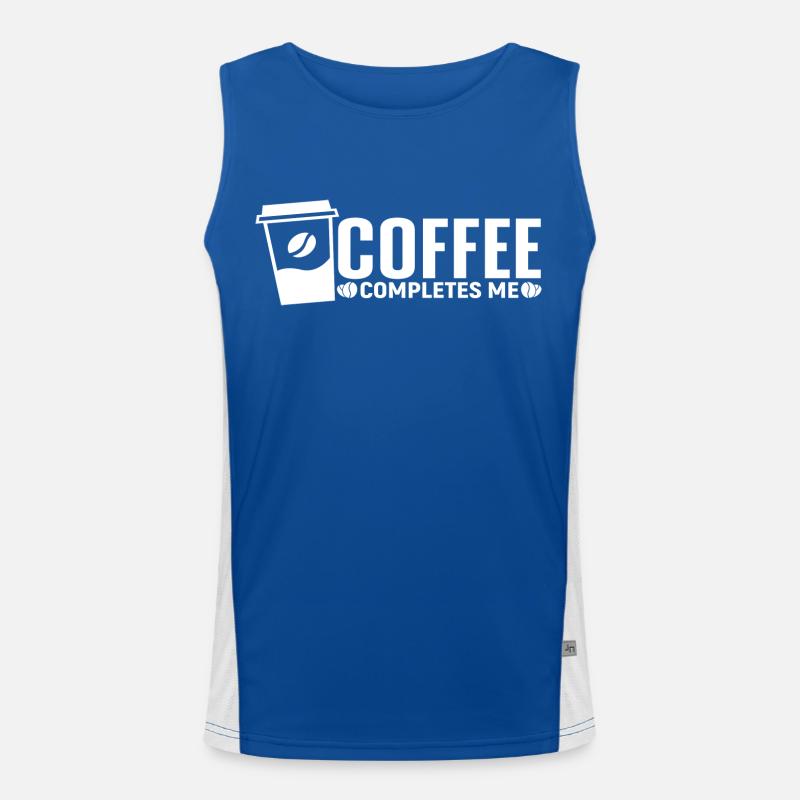 Coffee completes me Men's Functional Contrast Tank Top 