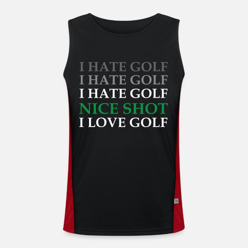 I hate Golf nice Shot - lustig, humor, witzig Funktionelles Kontrast-Tank Top für Männer 