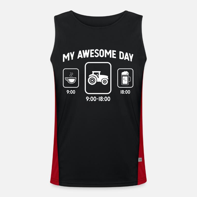 Mein toller Tag - Bier - Traktor - Funktionelles Kontrast-Tank Top für Männer 