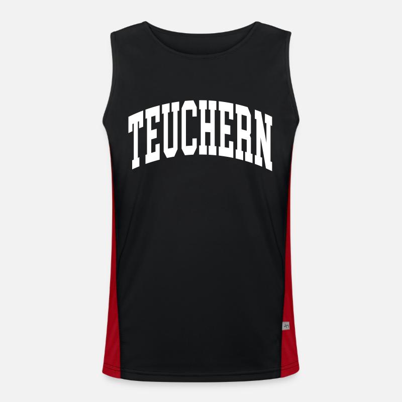 Teuchern - Men's Functional Contrast Tank Top  - black/red