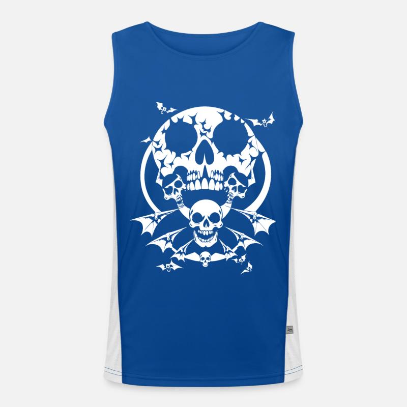 Horror Schädel Schädel Kunst Schädel Gothic Heavy Metal Funktionelles Kontrast-Tank Top für Männer 